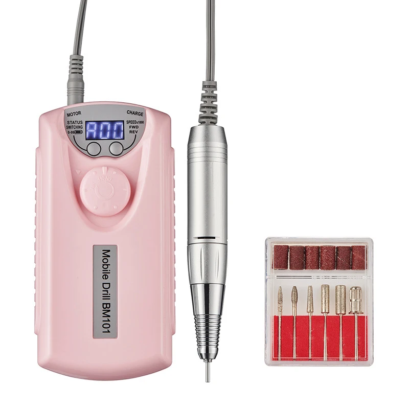 ที่กรอเล็บไร้สายสำหรับหัวเจียรเล็บเสียงรบกวนต่ำแบบชาร์จไฟได้ kikir Kuku elektrik เครื่องเป่าเล็บ30000รอบต่อนาที