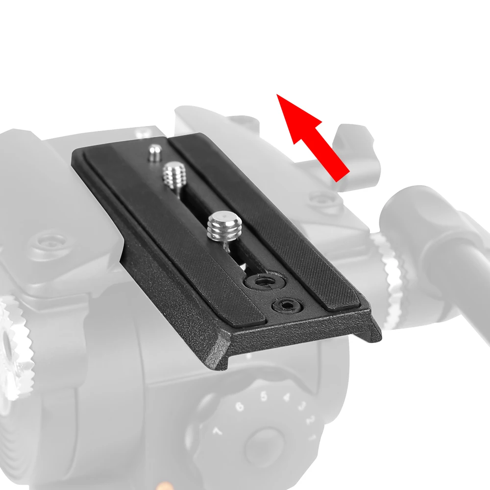 E-IMAGE GH08 8KG Payload Video Camera Tripod Fluid Head With 2-Section Pan Bar Handle Sliding Plate For Camcorder
