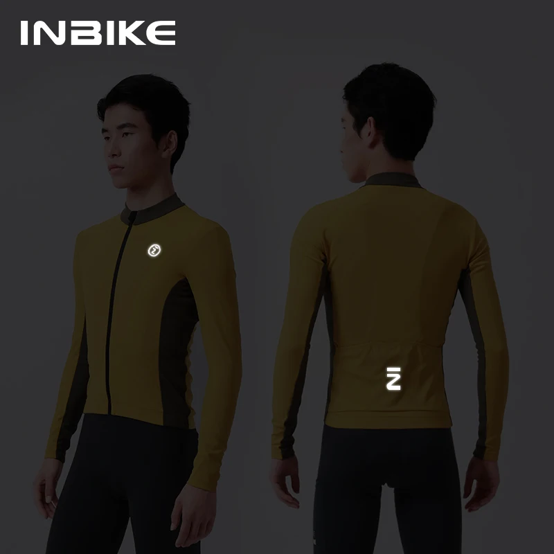 INIBKE Winter Men\'s Cycling Long Sleeve Jersey Thermal Bicycle Top Mountain Biking Riding Jersey Man Outdoor Sportswear Clothes