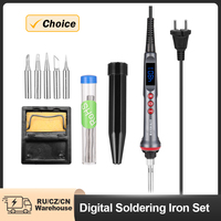 HANDSKIT 90W 180-480℃ LED Digital Soldering Iron Set Adjustable Temperature Electric Soldering Iron 4 Wire Core Welding Tools