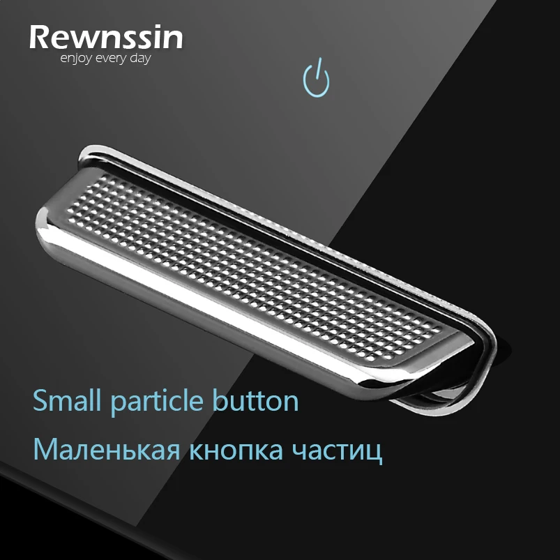 Interruttore della luce a parete LED tipo di chiave a pressione pannello in vetro nero autoripristinante e prese di corrente elettriche presa ue con