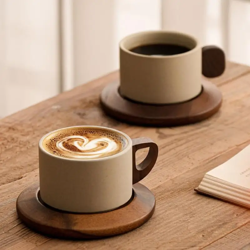 

Ceramic Coffee Mug With Walnuts Handle Drinking Cup For Tea Or Espresso Drinkware For Home Or Office Use B03E