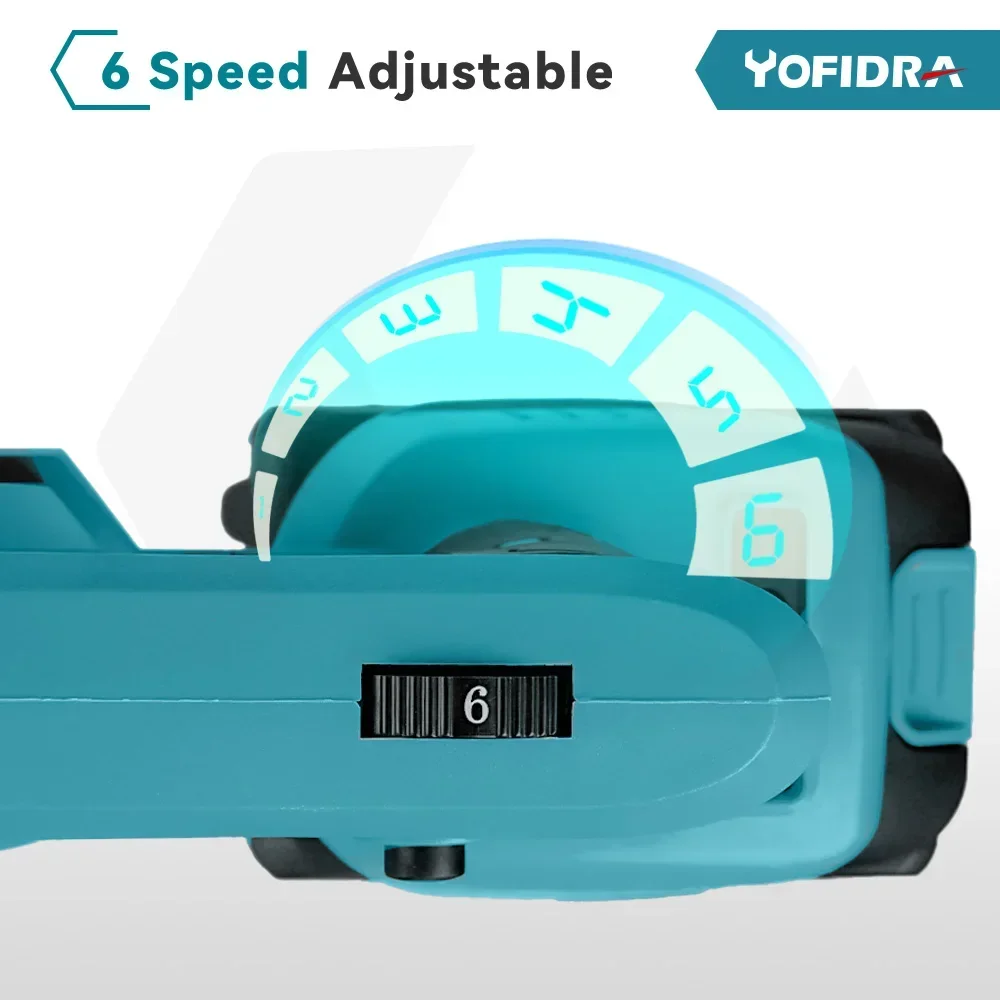 Yofidra Brushless Electric Blower 6 Gears Adjustable Cordless Fallen Leaves /Snow Garden Sweeper Tools For Makita 18V Battery