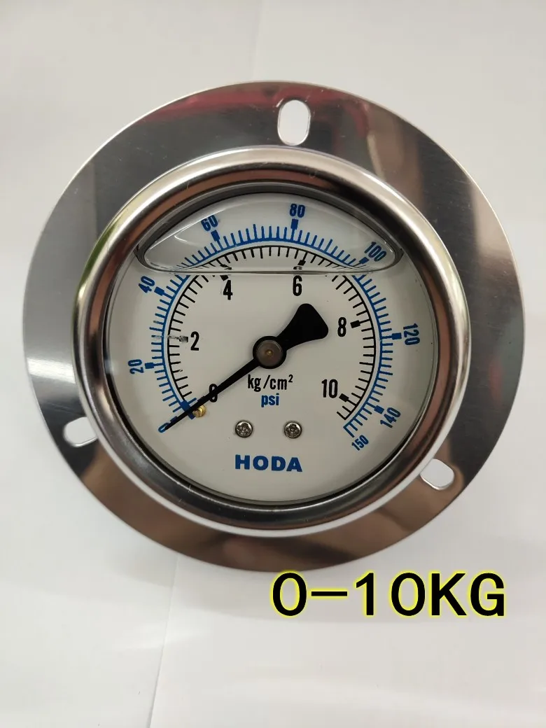 HODA stainless steel shockproof pressure gauge YN-60ZT 0-10 100 250KG oil pressure hydraulic vacuum gauge 1/4P