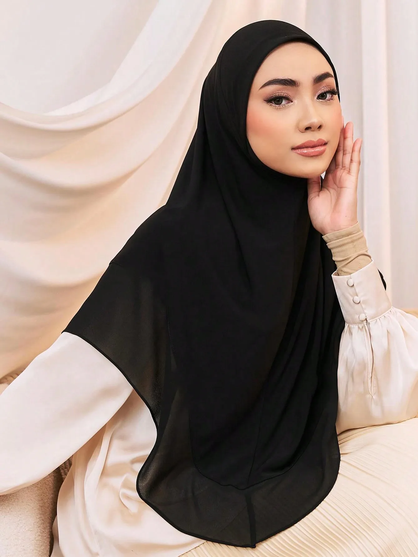 Ready to Wear Instant Hijab for Muslim Women Full Cover Head Wraps Scarf