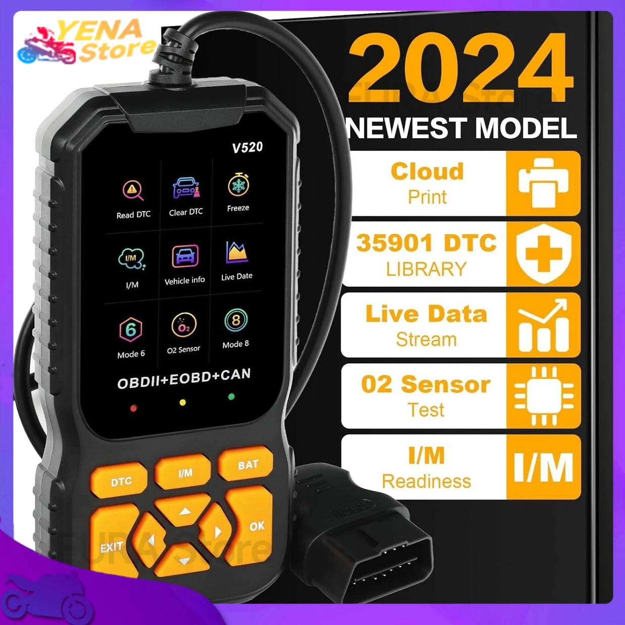 

V520 multi-language automotive OBD2 scanner diagnostic tool Real-time data OBD automotive fault error detector