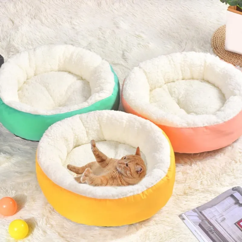 

Comfortable Plush Pet Nest Round Cashmere Warm Cat Nest Comfortable Winter Without Fuel Without Electricity