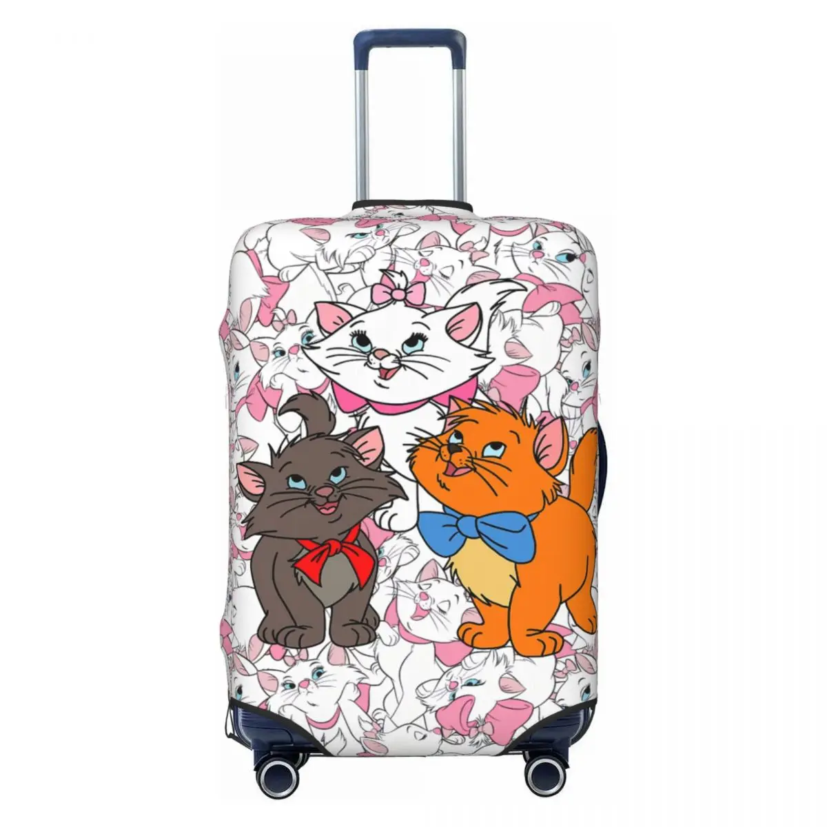 

Custom Marie Cat The Aristocats Luggage Cover Protector Washable Kawaii Kitten Travel Suitcase Covers