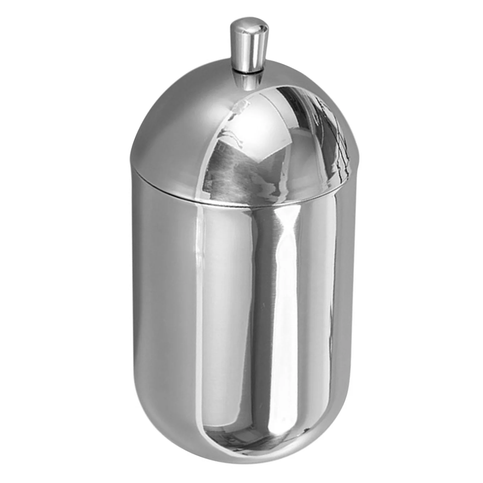 

Dustproof Cotton Swab Storage Box Compact Stainless Steel Makeup Pad Organizer Lid Sealed Space-Saving Cotton Ball Container