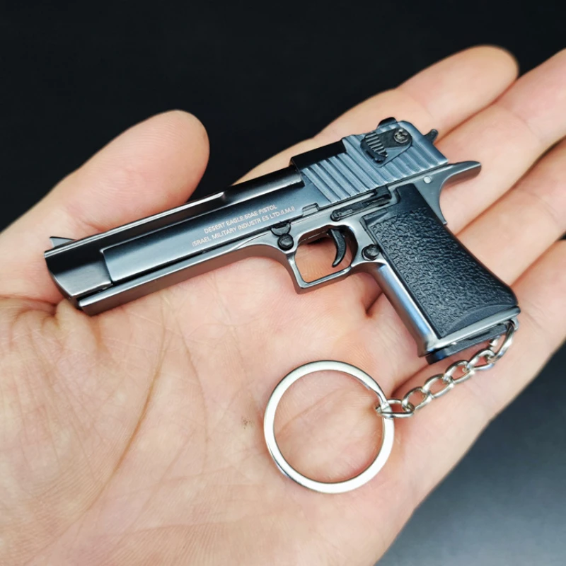 New 1:3 Desert Eagle Full Metal Gun Model Toy Keychain Pendant Detachable Decompression Gadget Men's Gift Figurines & Miniatures