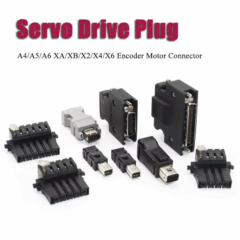 SCSI 26/50Pin I/O Servo Plugs Terminal A4/A5/A6 Servo Drive Plug 4 5 6 Pin for Panasonic XA/XB/X2/X4/X6 Encoder Motor Connector
