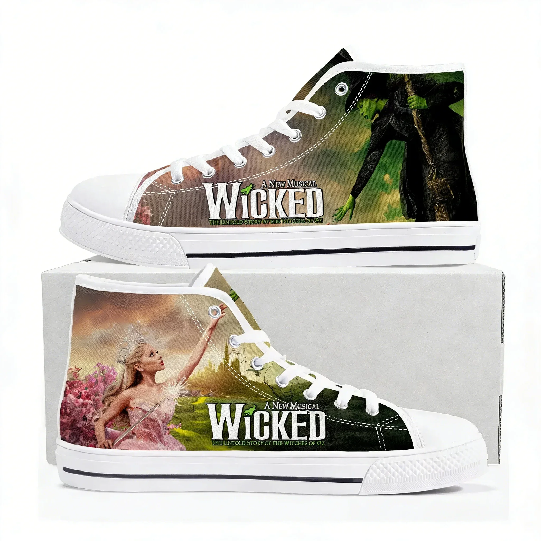 

Кроссовки WICKED He Musical Elphaba The Wicked Witch of the West, высокие кеды для мужчин, женщин и подростков, холщовые кроссовки с возможностью индивидуального дизайна