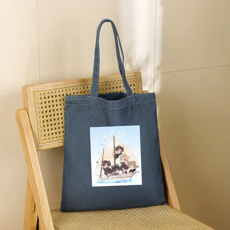 Kpop Fan Gift  Arirang World Tour 2026 Women's Denim Tote Bag Large Capacity Shoulder Bag for Beach Outing Casual Travel Fashion