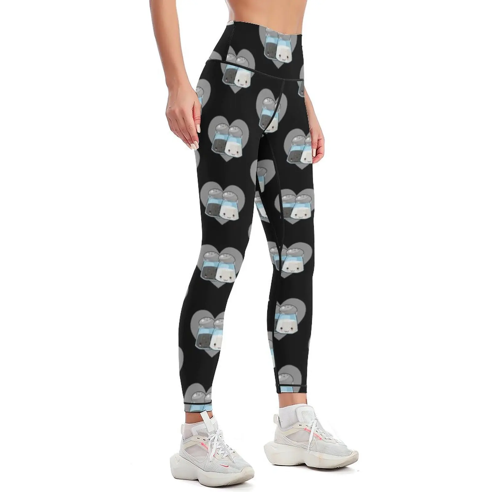 Cute Kawaii Food Salt and Pepper Lover Heart Leggings gym womans sport set Women's pants Womens Leggings