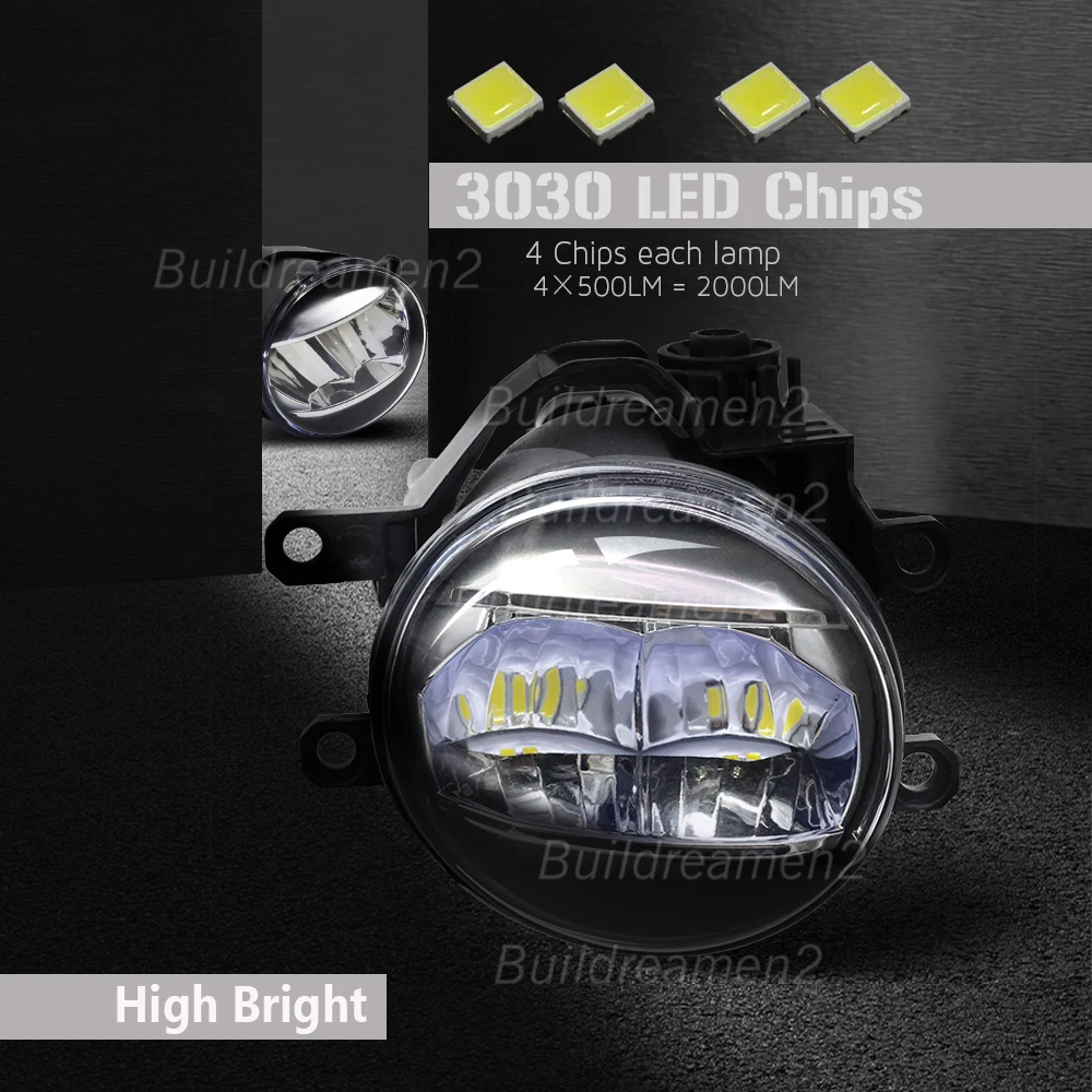 2 Pcs 30W 6000LM Car Left + Right LED Fog Light Accessories DRL H11 For Toyota Aygo 2014 2015 2016 2017 2018 2019 2020 2021 2022