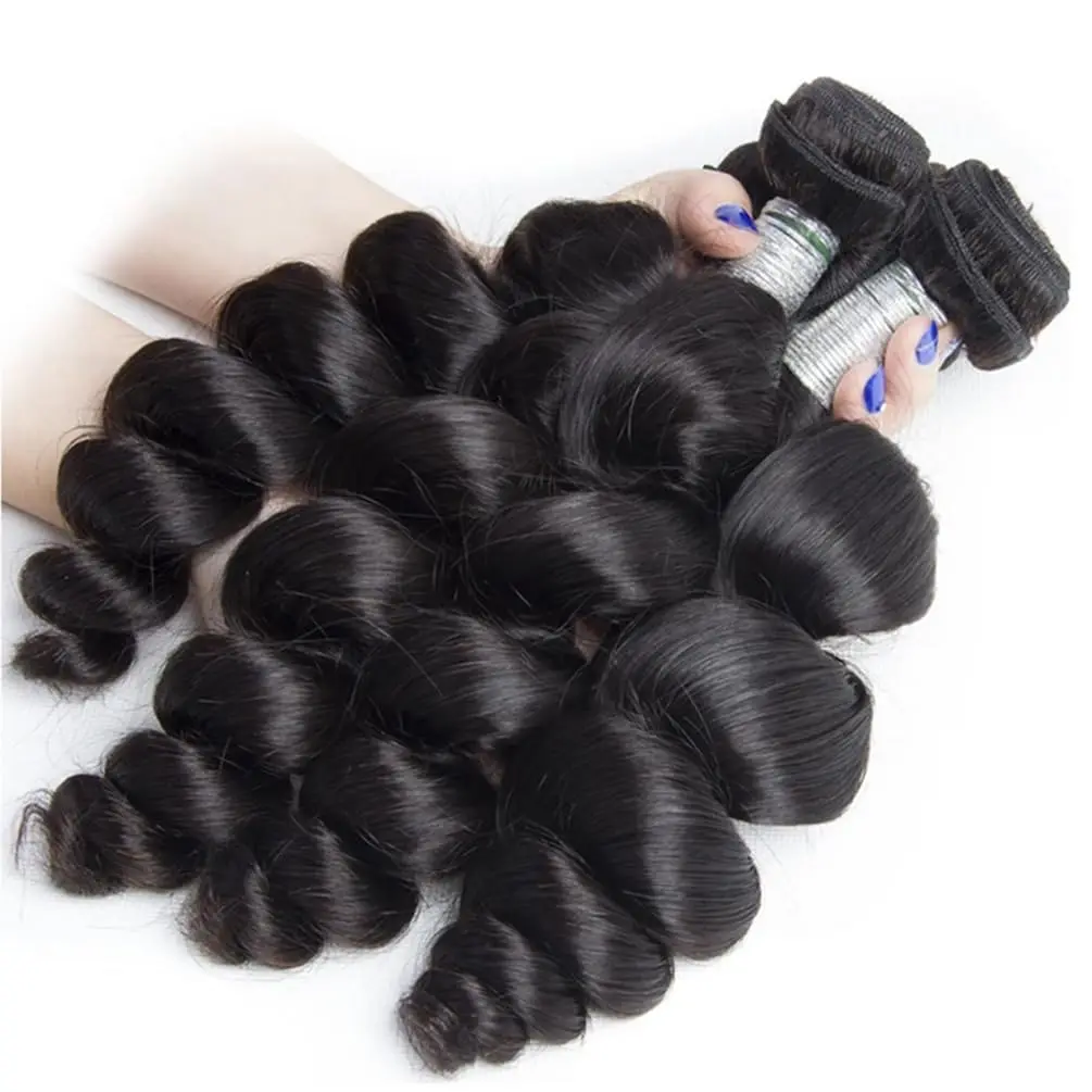 16Aルーズウェーブ人毛束4/5/6束100%人毛エクステナチュラルブラジリアンレミー生ルーズディープウェーブ束