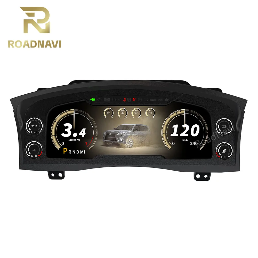 RoadNavi 12.3 Inch Car Digital Cluster for Lexus LX570 2016-2021 Auto Speedometer LCD Dashboard Virtual CockpitAR