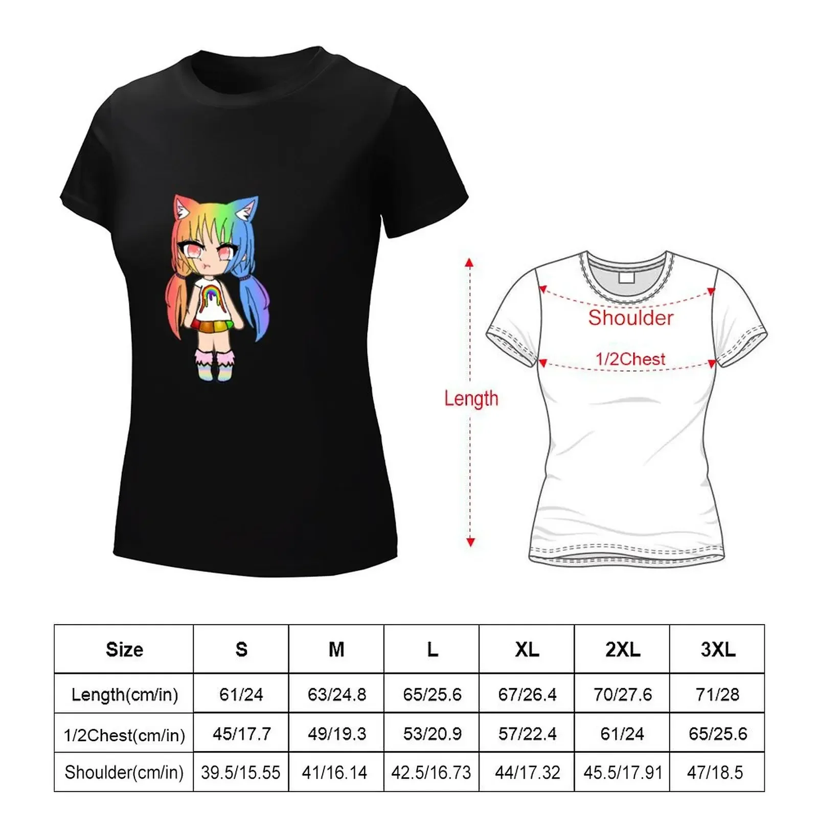 Gacha Life - Cute Gacha Girl - T-Shirt korean fashion Blouse animal print Short sleeve tee clothes for Women