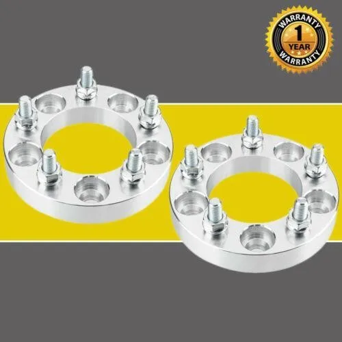 Two 5x4.75" or 5x120mm Wheel Adapters 1" inch 25mm Thick 5-lug For Cadillac GMC
