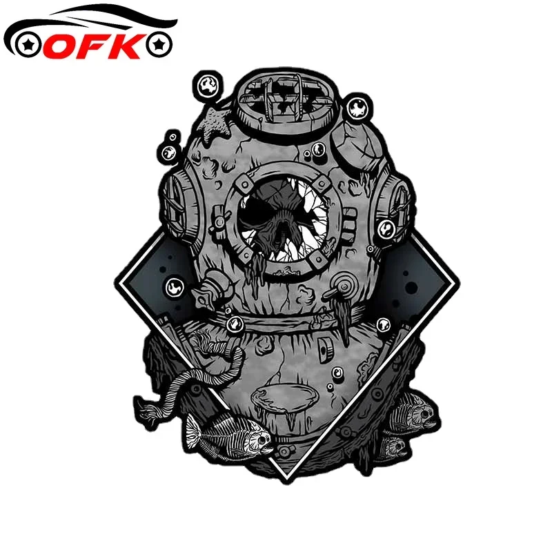 For Diver Helmet Graffiti Car Sticker Windows Decal Anime Graphics Fashion Vinyl Material Decoration 13cm*10.6cm