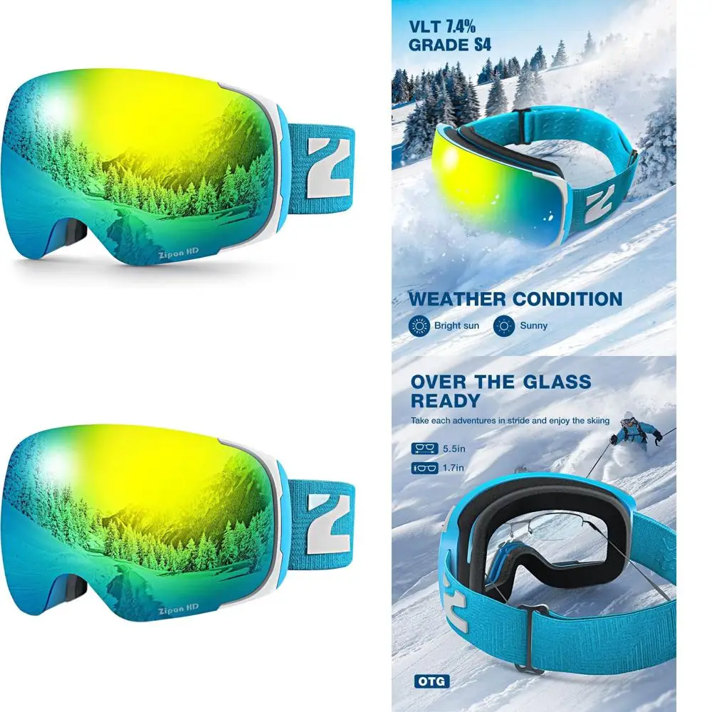 

High Definition Zip-on Lens Board Goggles for Men and Women Adults