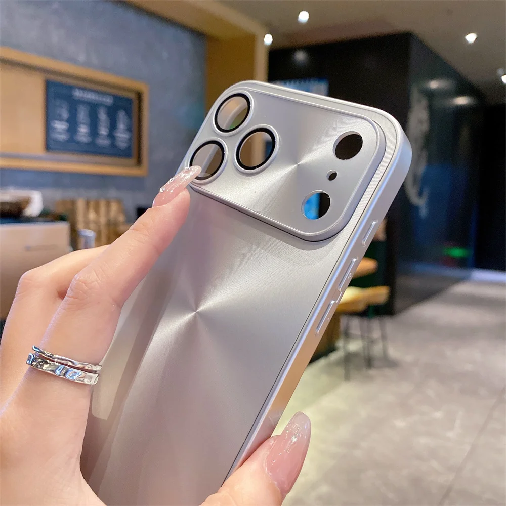 Luxury Laser Aurora Pattern Matte Case For iPhone 17 Air 16 15 14 Plus 13 12 11 Pro Max Soft Bumper Shockproof Armor Hard Cover