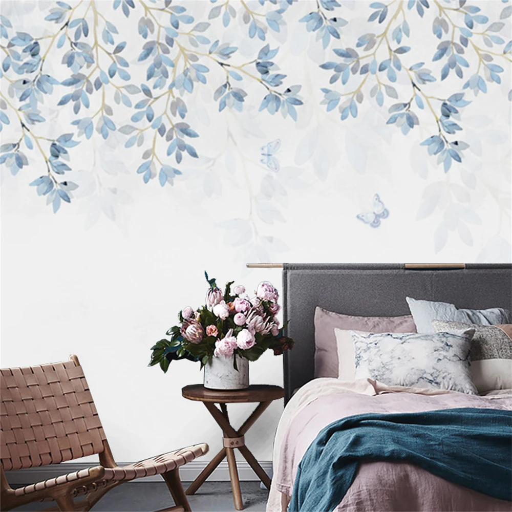 custom Tropical plant leaves modern wallpaper bedroom minimalist TV background decoration papel de parede 3d mural wall painting
