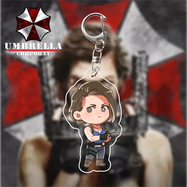 Hot Movie Peripheral Products Acrylic Keychain Alice Carlos Oliveira Jill Valentine Claire Redfield Brithday Gift for Friend