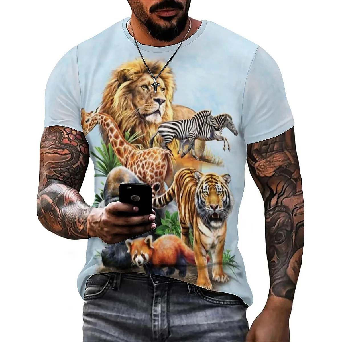 

Christmas Party Outfit Men's 3D Printed Short-Sleeve T-Shirt - 3D Printed Top