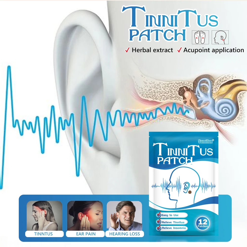 24/48pcs Tinnitus Treatment Patch For Ear Pain Protect Hearing Loss Stickers Natural Herbal Extract Medical Plaster Health Care