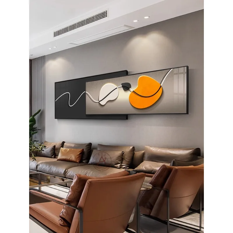 

Living room decorative painting high-end LED lamp mural modern light luxury abstract sofa background wall hanginG