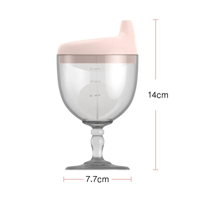 Botellas de aprendizaje para bebé, vaso de vino creativo con forma de vaso para niños, botella de lactancia, copa de alimentación de pico de pato, 150ml