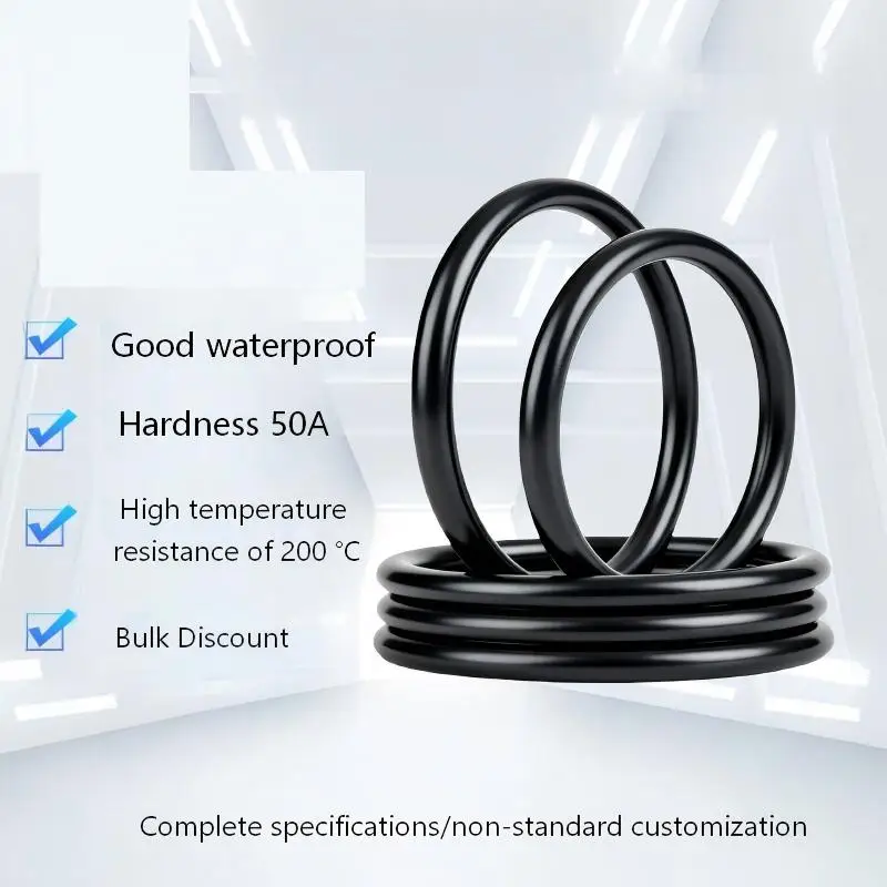 1.5mm Wire Diameter Black Silicone O‑Ring Waterproof High Temperature Resistant Environmental Rubber Seal Gasket O Rings