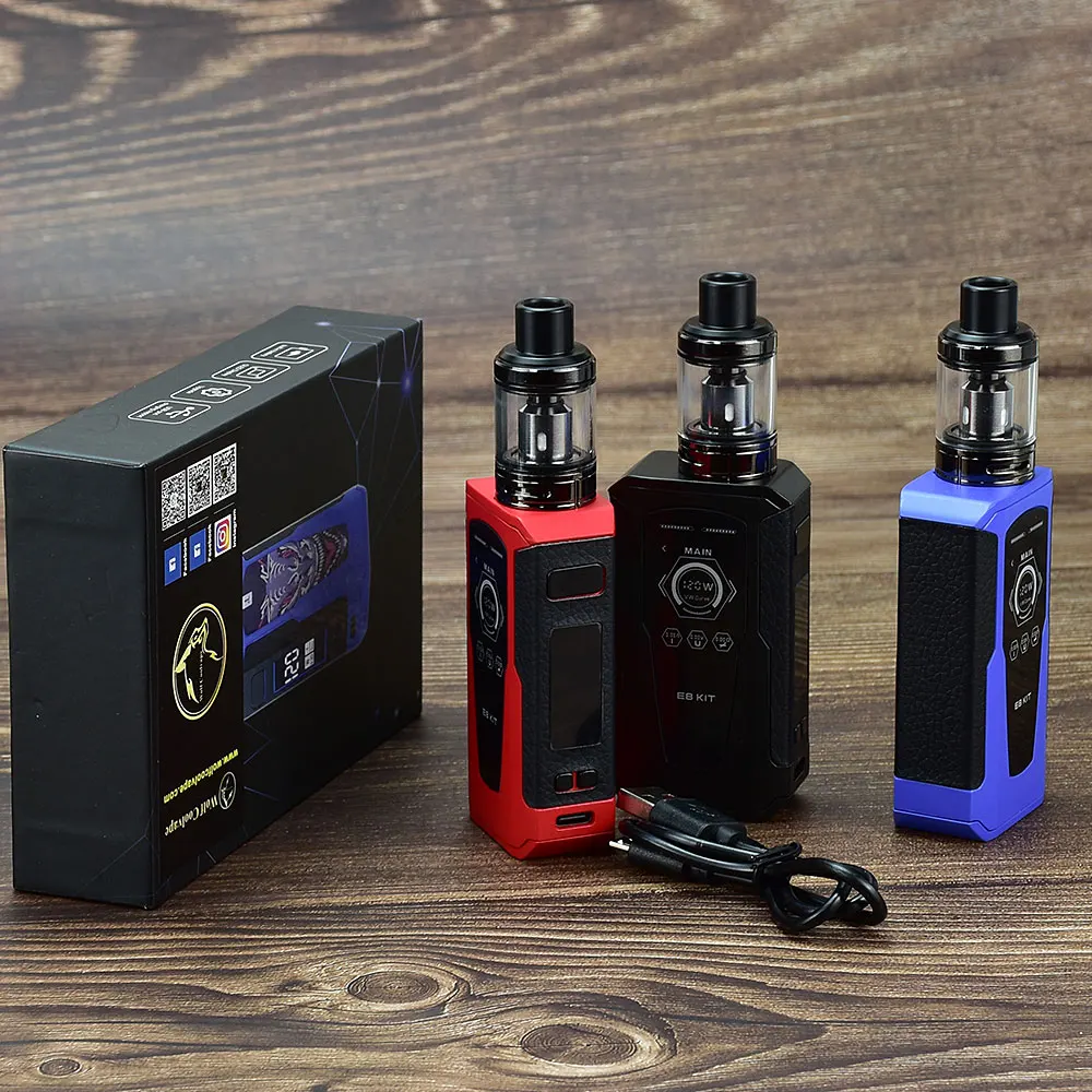 120W Box Mod Vape Kit Build-in 2200mah Battery 2.5ml Tank OLED Screen Vaporizer Vapor Vaper Pen Electronic Cigarette Kit