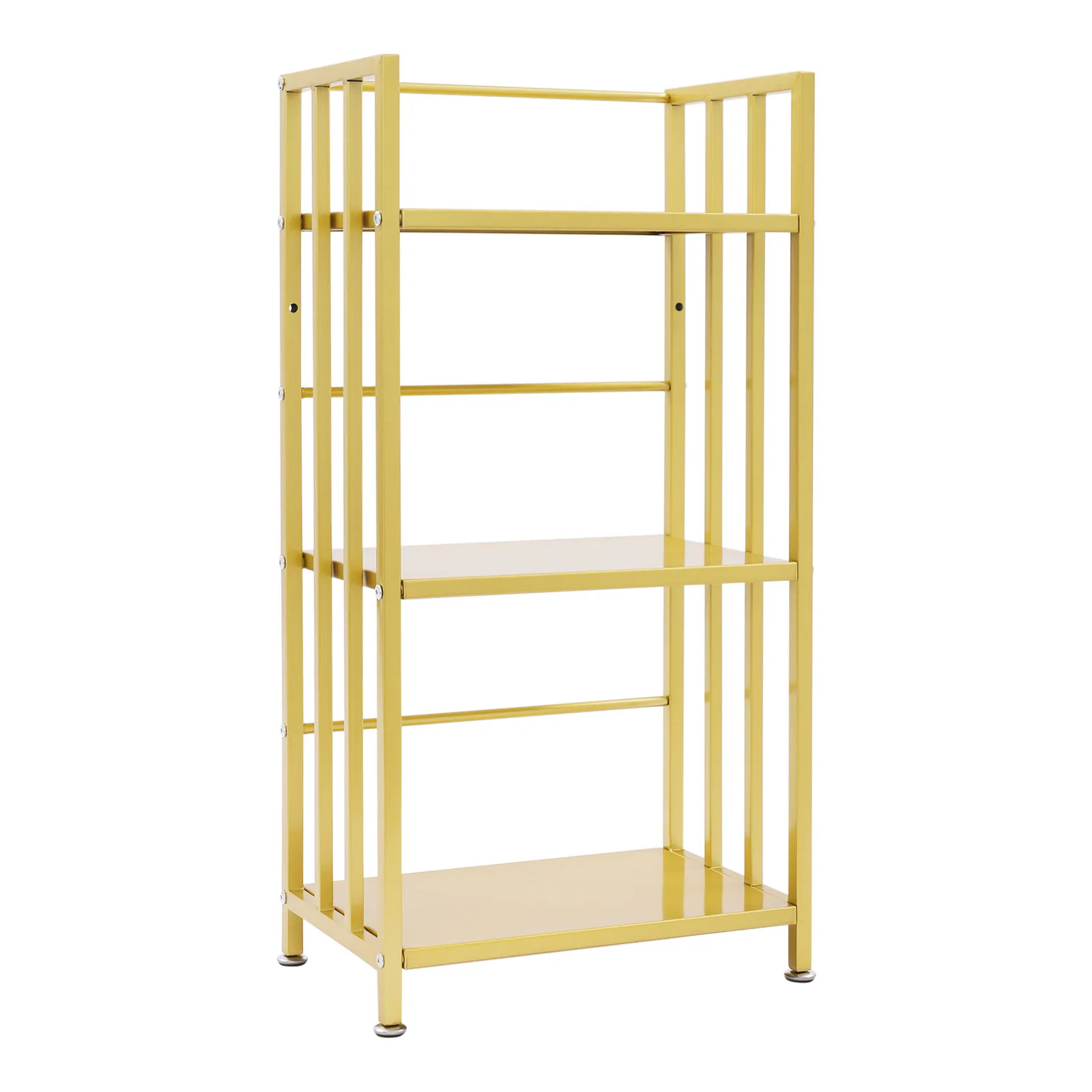 (Emas) Rak Buku Pajangan Berdiri Lantai 3 Tingkat, Rak Pajangan Rak Buku Besi, Rak Buku Rak Terbuka untuk Rumah Kantor, 60*25*78.5 cm