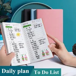 Portable Daily Time Management Planners Self-discipline Punch Card Study Schedule Calendar Notebooks