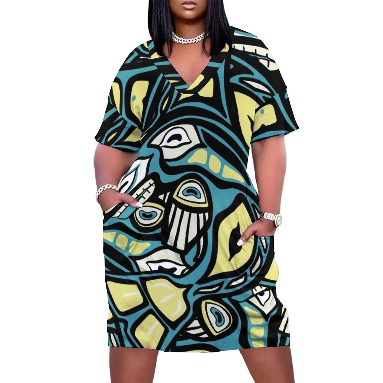 Layered Salish Whale Loose Pocket Dress elegant dress clothes for woman ladies dresses for women 2025