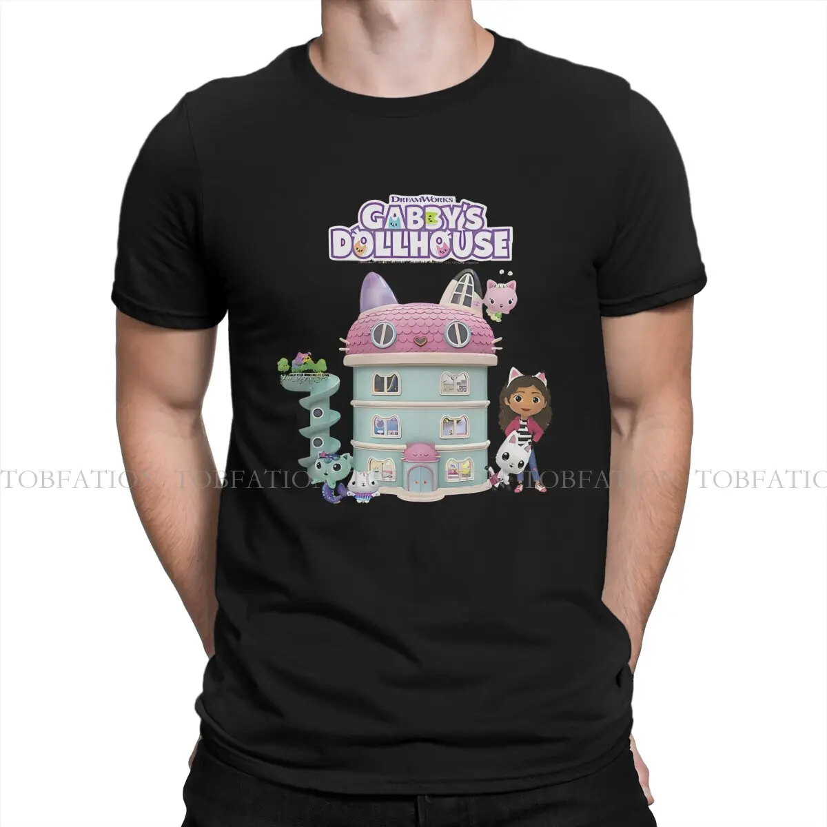 Group Harajuku TShirt Gabby's Dollhouse Printing Tops Comfortable T Shirt Male