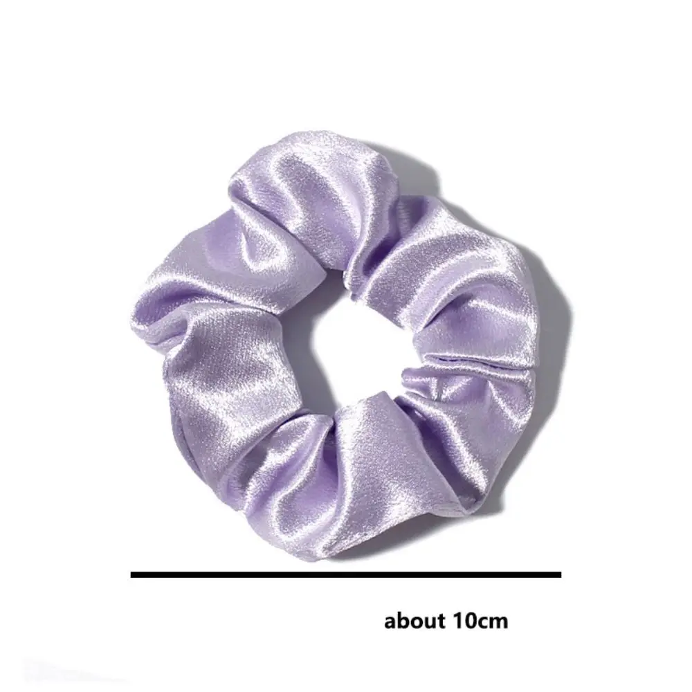 ใหม่คริสตัลซาตินพัฟผมห่วงเกาหลีสีทึบหางม้า CURLY VINTAGE ผม Scrunchie สําหรับ Meatball หัว