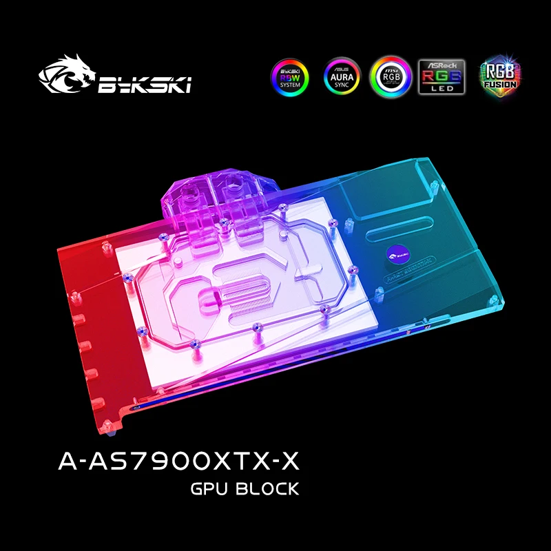 Imagem -05 - Bykski-radiador de Resfriamento de Cobre Bloco de Água Uso para Asus Tuf Radeon rx 7900 xt Xtx Gaming oc Placa Gpu Rgb Aura A-as7900xtx-x