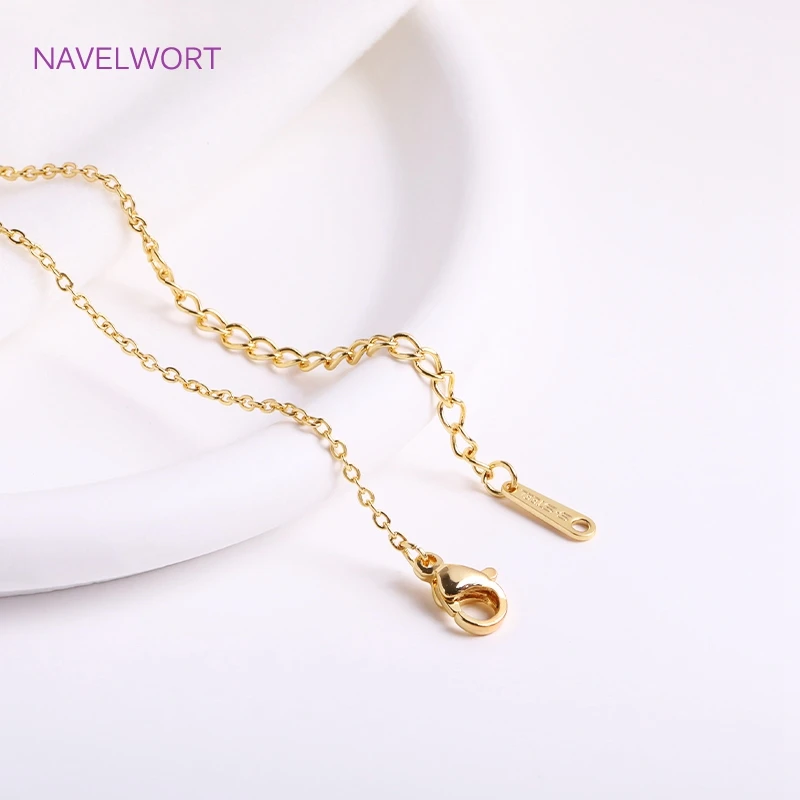 18K Real Gold Plated O Chain For Necklace Making,Brass Metal 1.2/1.4mm Thickness Necklace,Lobster Clasp Chain For Jewelry Making