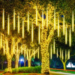 50Cm/30Cm Led Meteorregen Regenverlichting Vakantie String Lights Tuin Licht 8 Tubes Halloween Kerstboom Bruiloft Decoratie