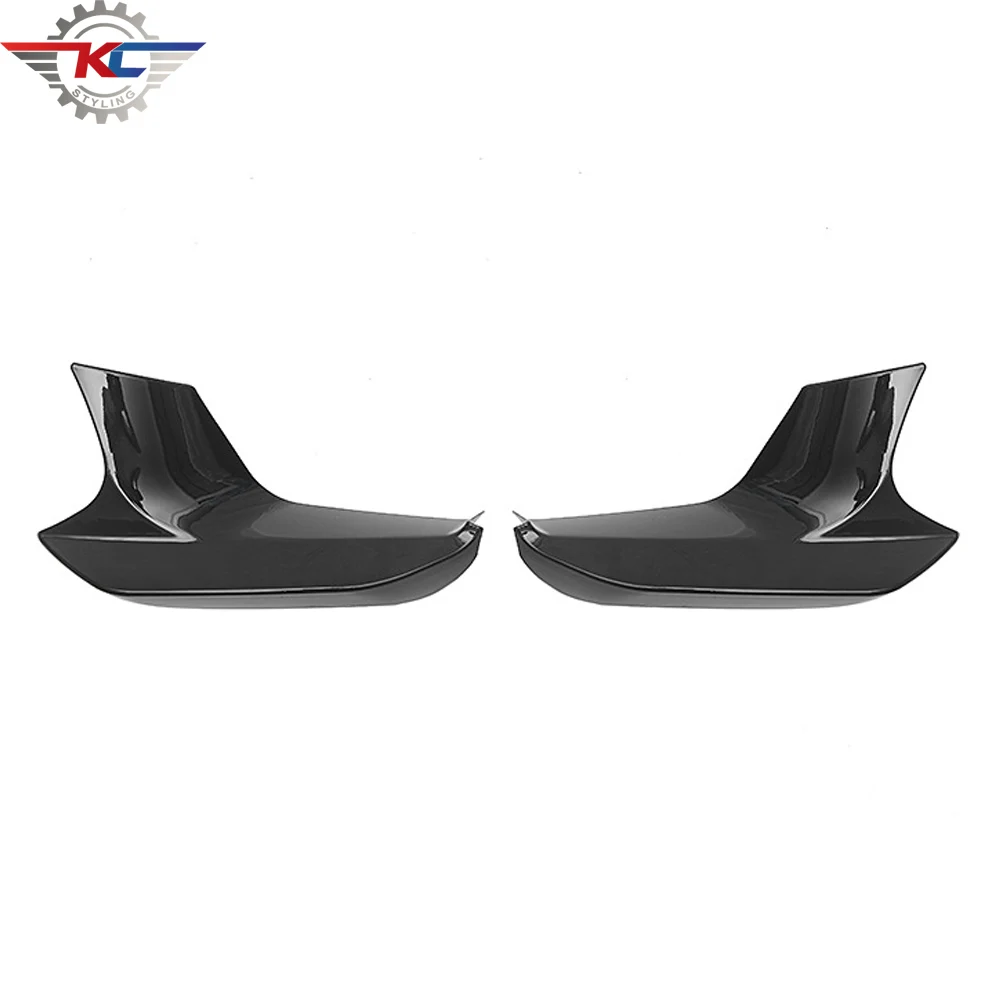 Front Bumper Canard Splitter For BMW F90 M5 2017-2020 Glossy Black Splitters Lip Guard Carbon Pattern