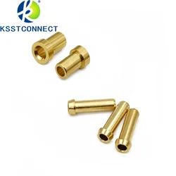 50pcs Gold Plated Brass Uninsulated 2mm PCB Jack Rigid Socket for PCB Mount solder type 2mm press-in machined brass socket