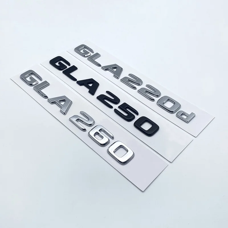 3D Black Silver Letters GLA180 GLA200 GLA220d GLA250 GLA260 4Matic Emblem for Mercedes Benz X156 H247 Car Trunk Logo Sticker