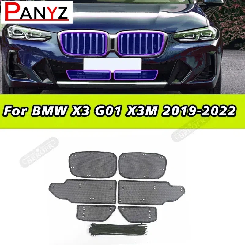 

Stainless Steel Car Insect Screening Mesh Front Grille Insert Net Styling Accessories For BMW X3 G01 X3M 2019-2021