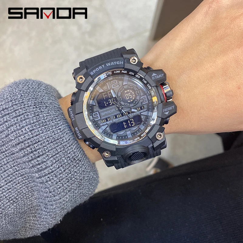 2022 Sanda Top Brand Sports Men\'s Watches Military Quartz Watch Man Waterproof Wristwatch For Men Clock Shock Relogios Masculino