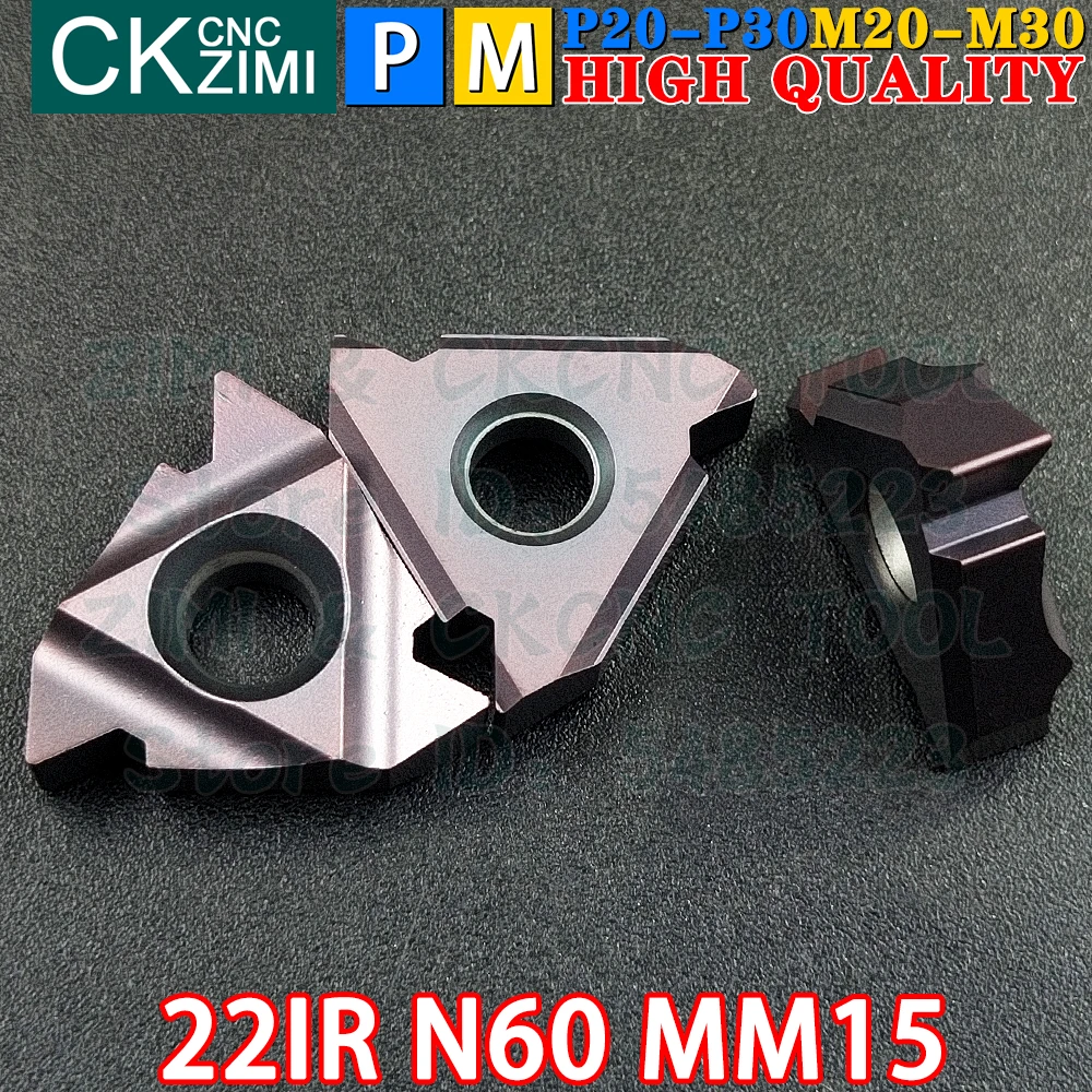 22IR N60 MM15 3.5-5.0 inserti in metallo duro Sinistra destra Inserti filettati filettatura esterna interna Utensili RT22.01N N60P MMT22IR N60 CNC Utensili per tornitura in metallo