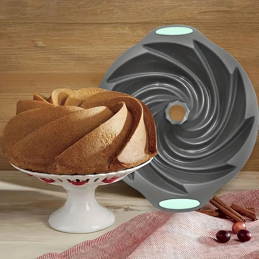 High quality silicone cyclone cake mold High temperature resistant household oven baking pan steamed cake mold baking tools
