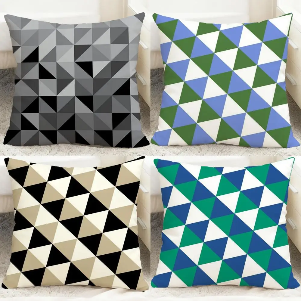 Triangle Array Cushion Cover Comfortable Reversible Pillow Cover Ideal for Car Sofa Bedroom & Beyond